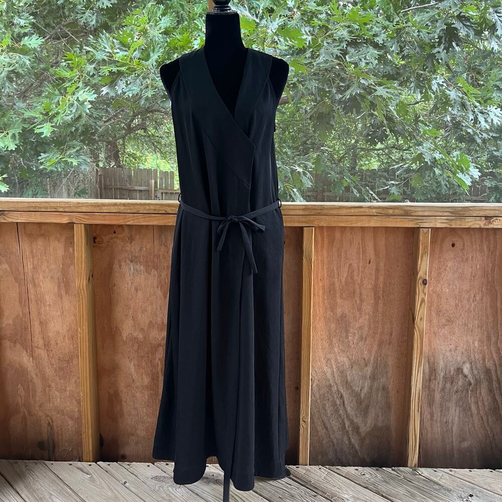 Rodebjer Sobek Twill Black Sleeveless Maxi Dress Size S